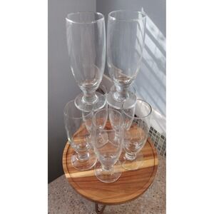 Vintage Crystal Drinking Glasses Set of 7